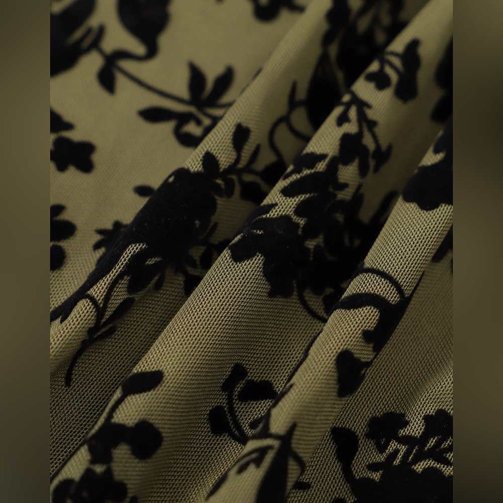 NWT RIHOAS The Green Floral Burnout A-Line Slip Midi Dress - Picture 5 of 6